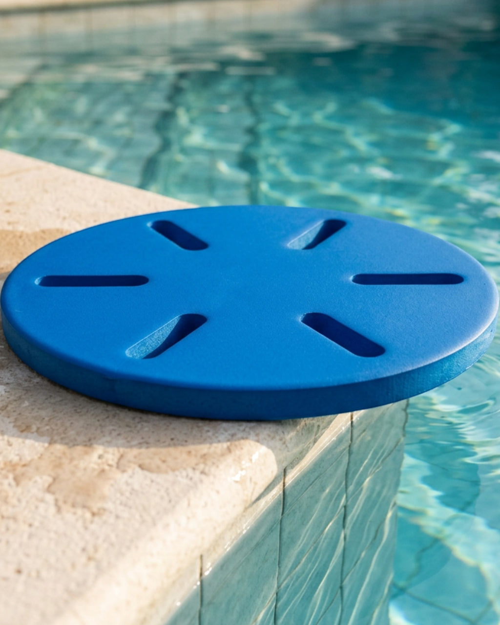 Oesi Circular Swim Training Disc 38 cm Cobalt Six Grip Slots - Lifestyle view